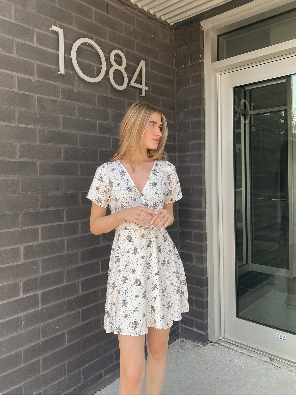 Essentials Cream flower Dress